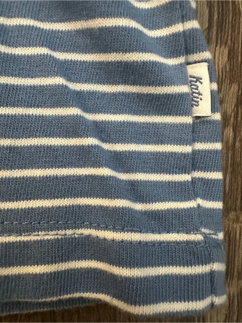 Katin 100% Cotton Casual Short Sleeve T-Shirt Boy’s Size L Striped Blue